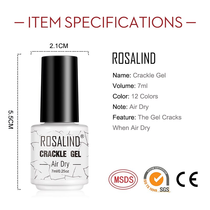 Esmalte de Unha Gel Rosalind - Efeito Crackle